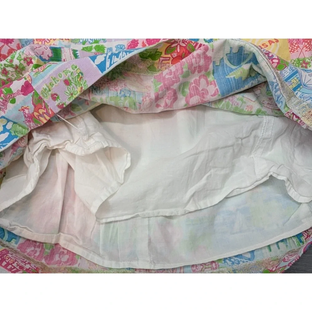 Lilly Pulitzer Shift Dress Sz 6 Multicolor Patchwork Sleeveless Bow Strap Resort - Picture 10 of 16